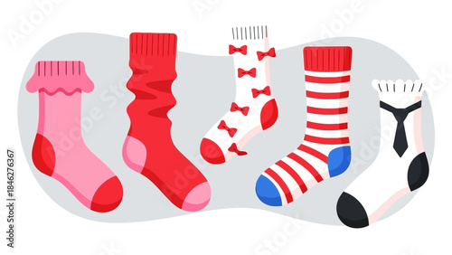 Assortment of Fun and Colorful Socks with Patterns for All Ages