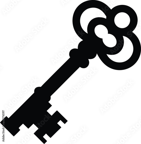 holiday lucky key line art vector illustration on transparent background