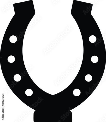 irish horseshoe line art vector illustration on transparent background