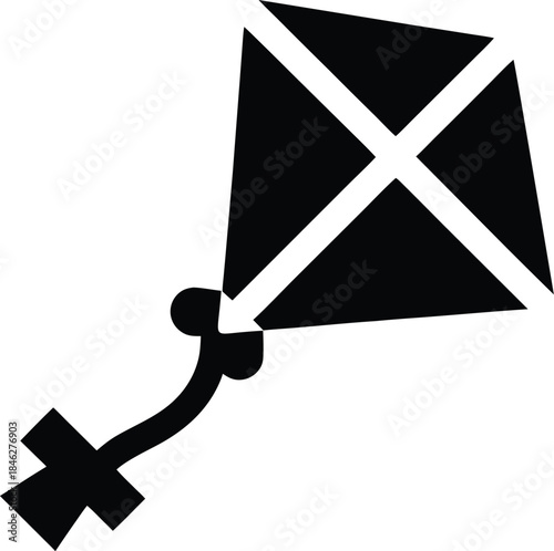 irish kite line art vector illustration on transparent background