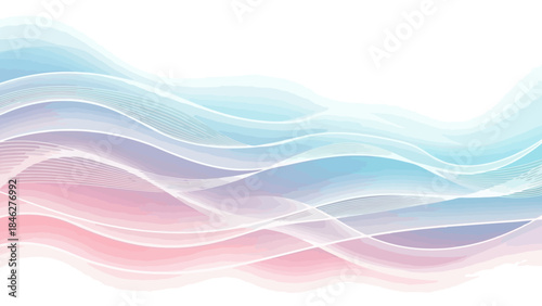 Abstract flowing waves of color with light pastel gradient, modern artistic background