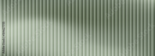 Corrugated, fluted dark green glass vector texture. Ribbed plastic gradient background.Eps10