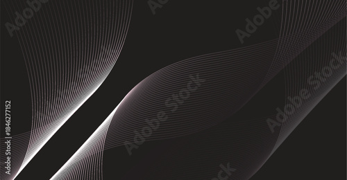Abstract Lines Black White Wavy Shapes Contemporary Design Minimalist Decoration Dark Backdrop for Visual Texture Presentation Backgrounds or Artistic Projects