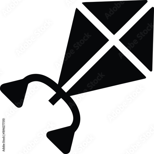 lucky clover kite line art vector illustration on transparent background