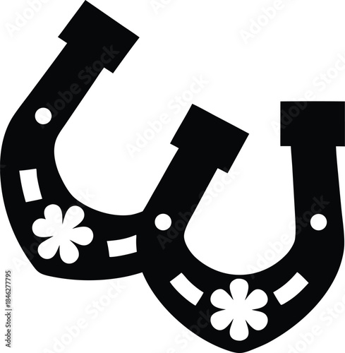 lucky clover shoes line art vector illustration on transparent background