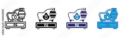 Stove Icon Multi Style Vector Illustration