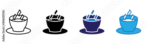 Coffee Cup Icon Multi Style Vector Illustration