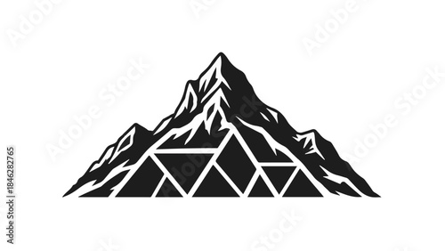 Majestic mountain peak blended with geometric abstract design for a modern, bold look.