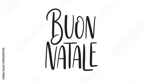 Buon natale hand lettering illustration festive italian greeting on transparent background silhouette