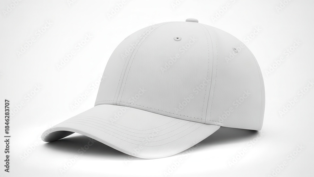 Fototapeta premium Plain white baseball cap isolated on white background
