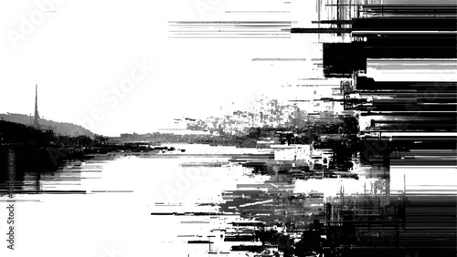 Abstract waterfront reflection Vector, illustration