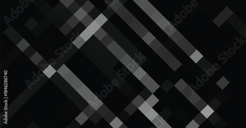 Abstract Black Gray Squares Rectangles Diagonal Lines Pattern Dark Background for wallpaper, banner, poster or presentation for stylish digital art design 185 char