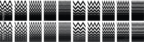 wavy zigzag and sinusoidal lines set decor dividers