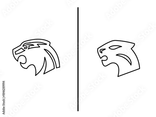 Panther head  drawing logo vector