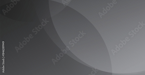 Abstract Gray Gradient Background with Circles, Smooth Curves, and Subtle Light Effects for Presentations