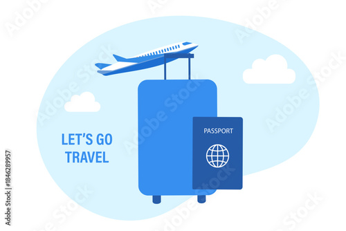 Go travel concept, online travel and tourism booking worldwide and service vector illustration
