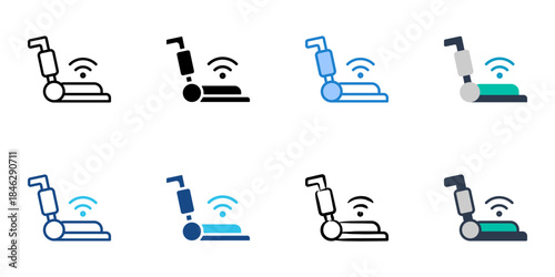 smart vacuum cleaner icons set multiple style vector collection. 
