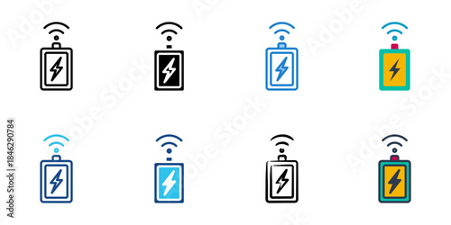 smart battery icons set multiple style vector collection. 
