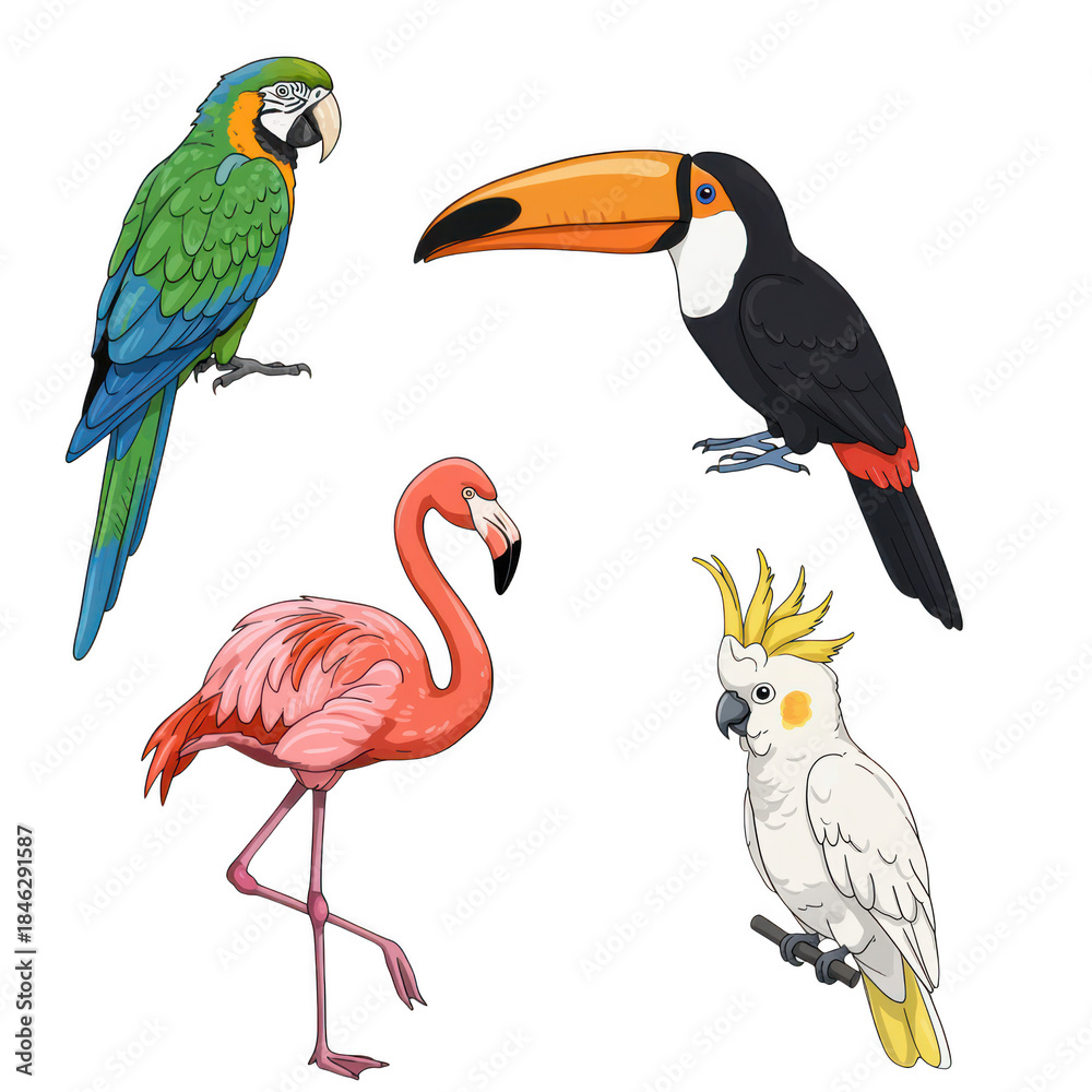 Obraz premium Colorful birds display