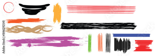Colorful manual brush paint illustrator 