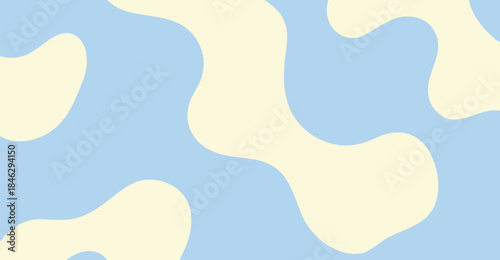 Abstract Shapes, Blue and Beige, Organic Forms, Seamless, Design Background. Use for modern backdrops that highlight calm aesthetics and simple design, unique creative projects.