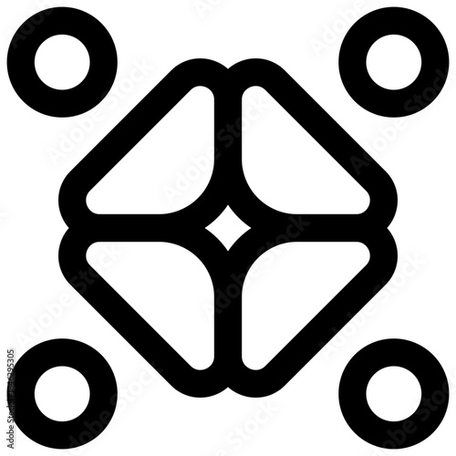 Unity. Editable stroke vector icon.