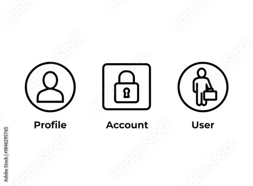 Profile Account User Minimal Bold Line Icon Set