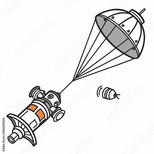 Scientific probe releasing atmospheric sensors spacecraft