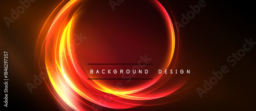 Abstract red glowing circles over dark background. Text reads background design. Modern, vibrant visual element.