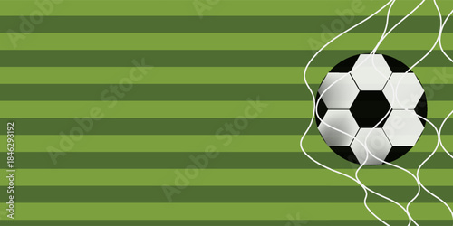 Soccer ball in net, goal, football game, sports competition