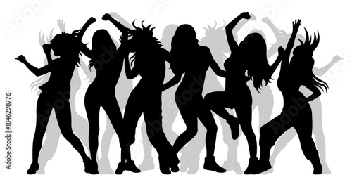 people crowd party silhouette