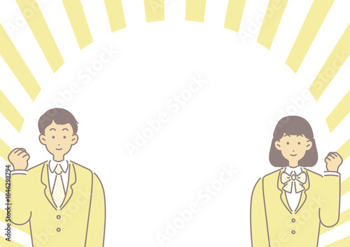 Vector Illustration Frame of Students