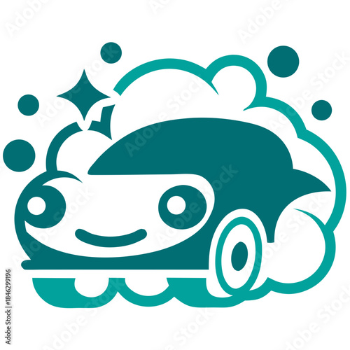 Cheerful Automotive Cleaning Icon