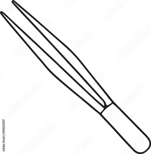 Line Art Medical Tweezers Illustration.eps
