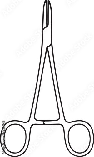 Line Art Surgical Forceps Illustration.eps