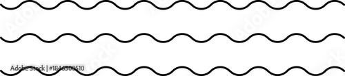 Ocean, sea waves flat simple lines icons symbols set - line wave ornament