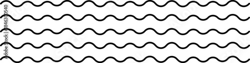 Ocean, sea waves flat simple lines icons symbols set - line wave ornament