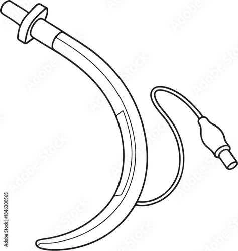Endotracheal Tube with Stylet Illustration.eps