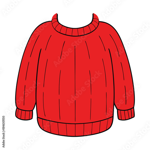 Cozy red knitted sweater with rich texture and warm stitches, perfect for chilly days, adding comfort, charm, and timeless style to any casual winter outfit.
