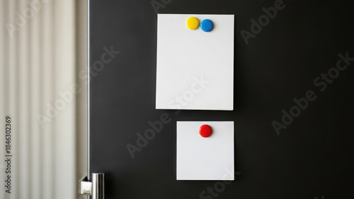 Minimalist note boards with colorful magnets