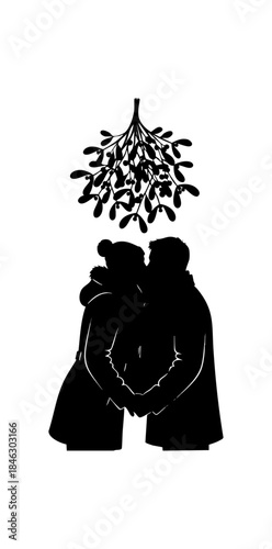 Silhouette of a Couple Holding Hands on a Bench