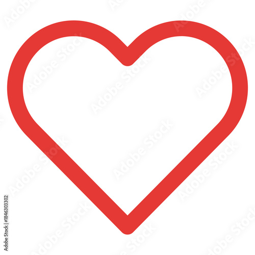 Flat Colored Heart Icon Set in Outline and Solid Style for Healthcare and Social Engagement