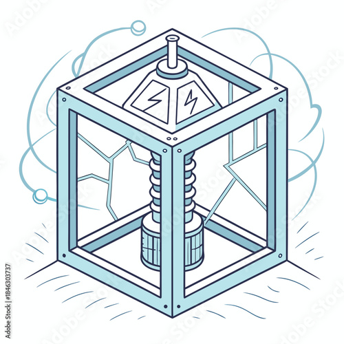 Transparent power cube core generating electricity 1