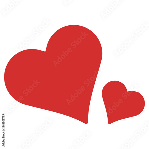 Flat Colored Heart Icon Set in Outline and Solid Style for Healthcare and Social Engagement