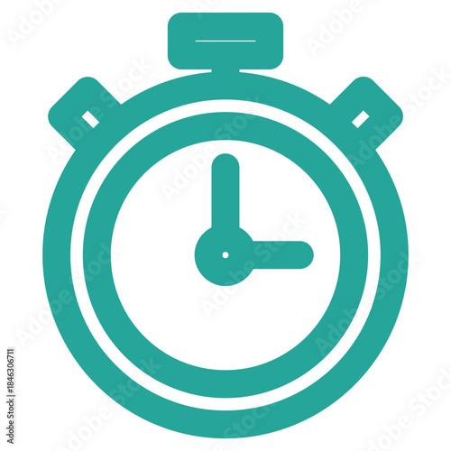 Foto Flat Colored Stopwatch Icon for Time Measurement and Sports