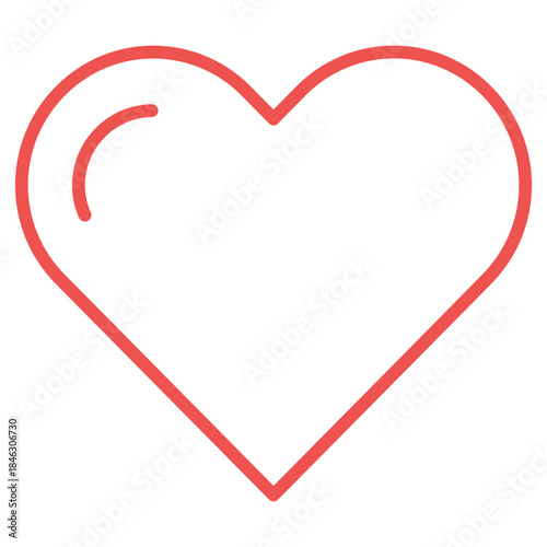 Flat Colored Heart Icon Set in Outline and Solid Style for Healthcare and Social Engagement