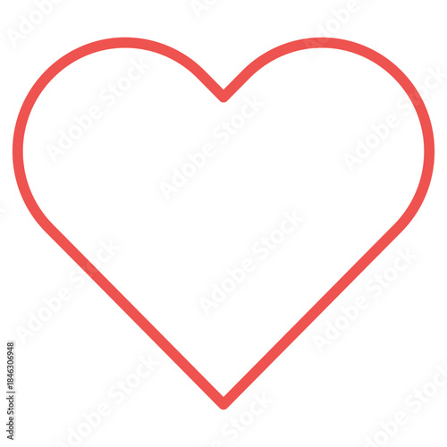 Flat Colored Heart Icon Set in Outline and Solid Style for Healthcare and Social Engagement