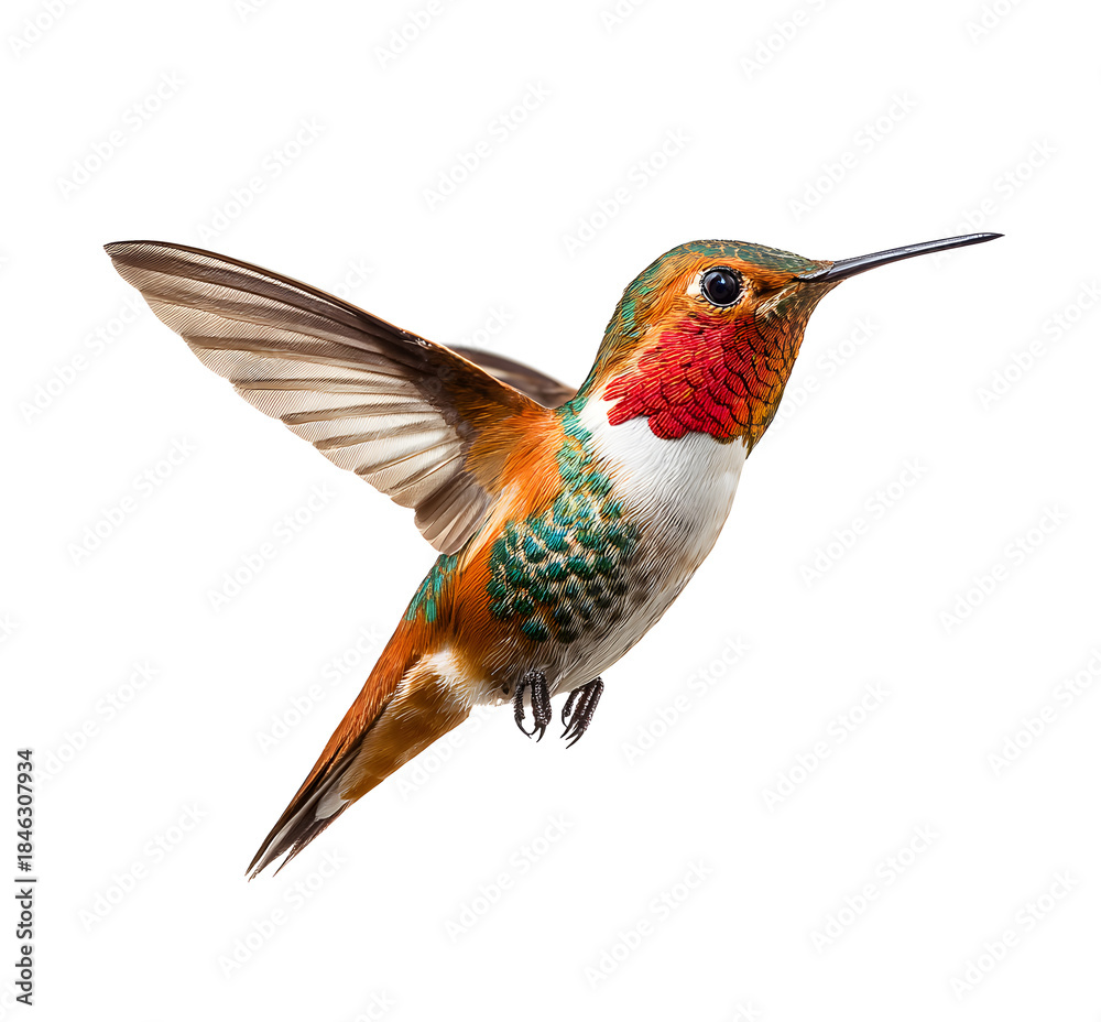 Fototapeta premium isolated hummingbird in flight