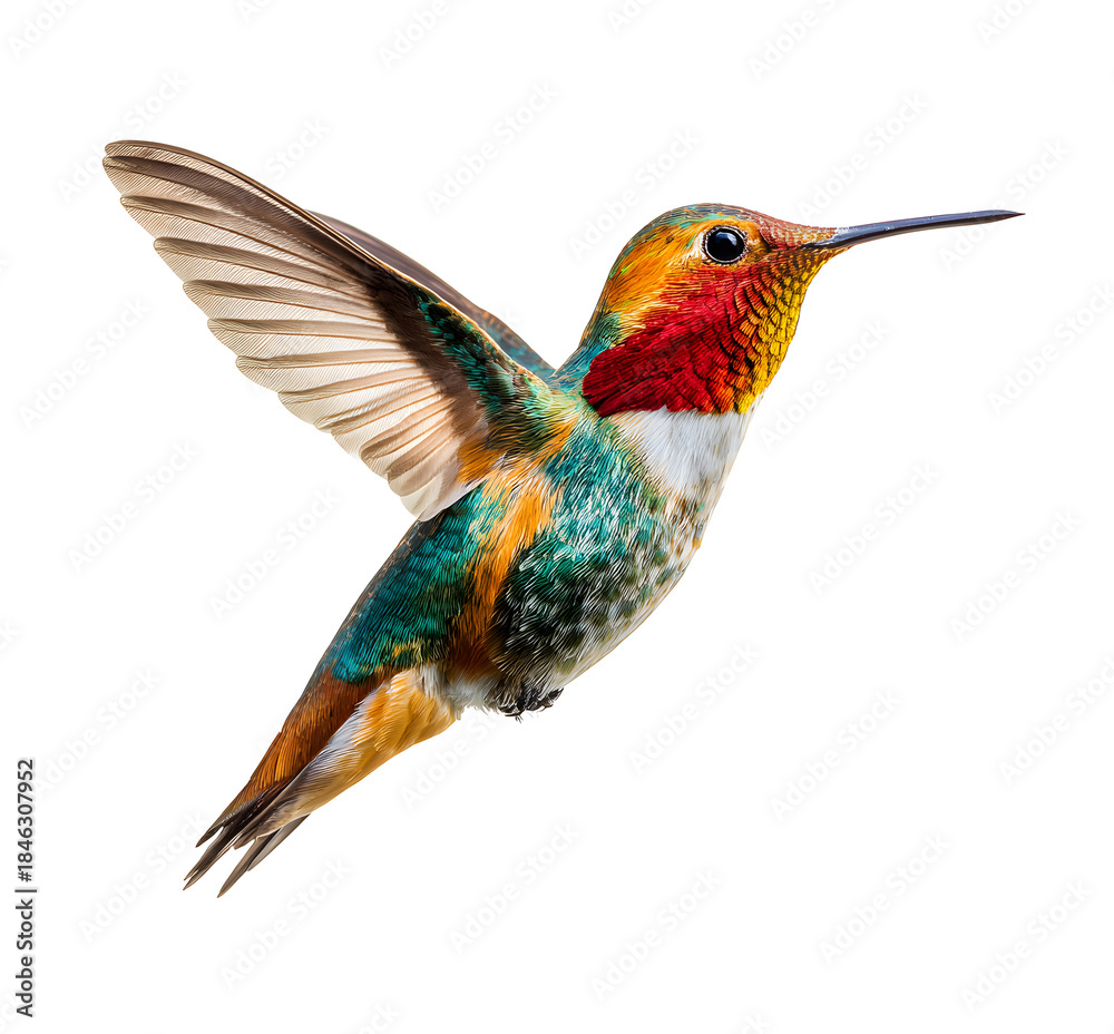Fototapeta premium isolated hummingbird in flight