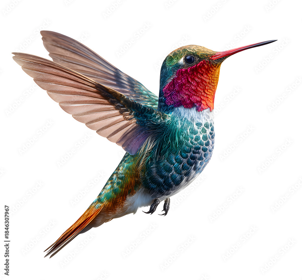 Fototapeta premium isolated hummingbird in flight